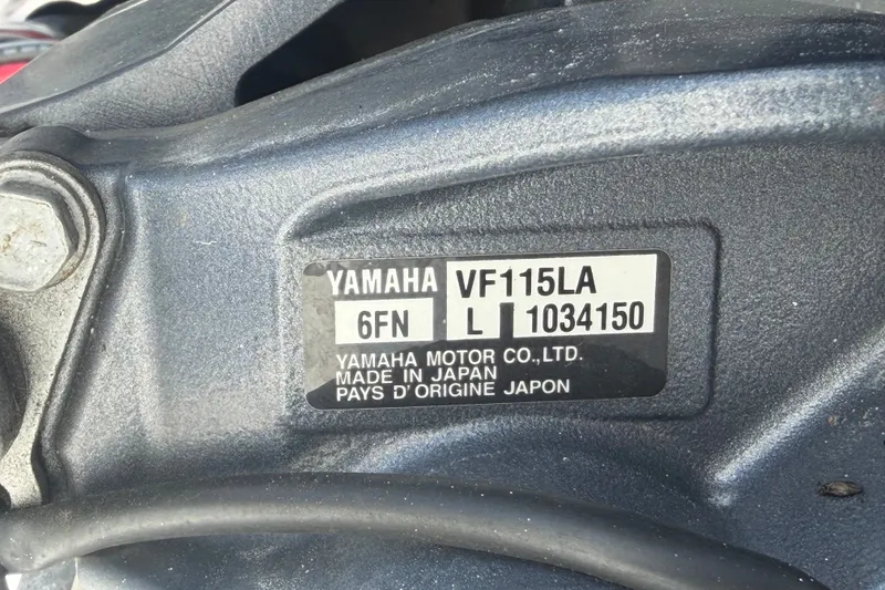Slide: The Image of Yamaha VF115LA engine label on 2005 Sea Fox 197 Center Console boat. - 53