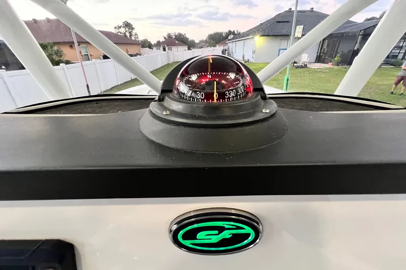 Slide: The Image of Compass on 2024 Sea Fox 228 Commander boat dashboard, residential background. - 42