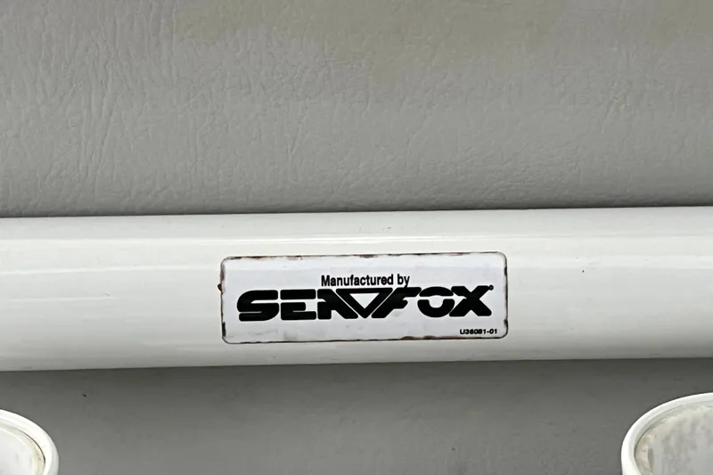 Slide: The Image of Sea Fox 228 Commander 2024 label on white surface, showcasing manufacturer branding. - 20