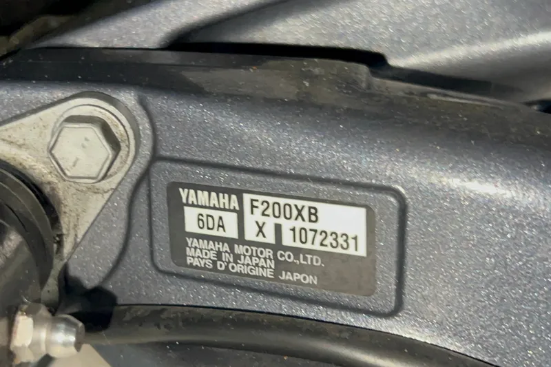 Slide: The Image of Yamaha F200XB engine label on 2024 Sea Fox 228 Commander boat. - 9