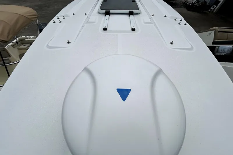 Slide: The Image of 2024 Sea Fox 328 Commander boat deck with sleek design and hardware details. - 88