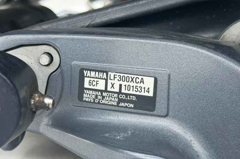 Slide: The Image of Yamaha LF300XCA engine label on Jefferson Marlago FS35, 2011 model. - 94