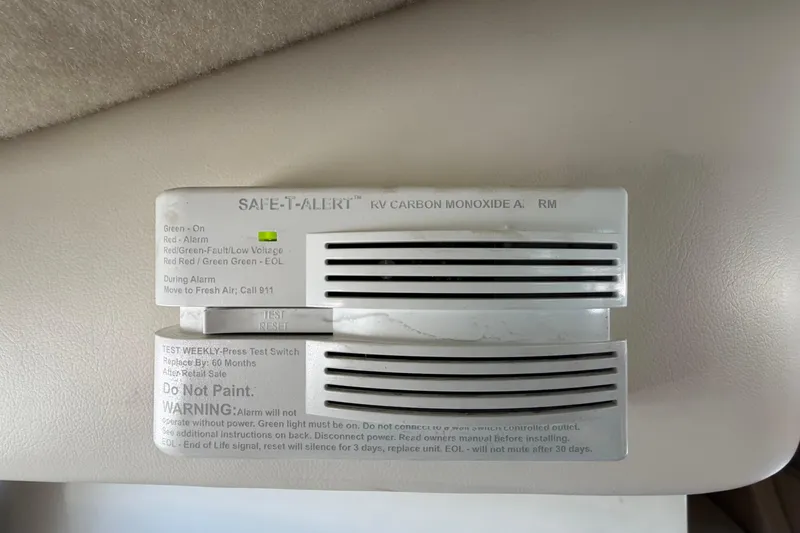 Slide: The Image of Safe-T-Alert carbon monoxide alarm in 2004 Bayliner 2452 Ciera Express boat interior. - 46