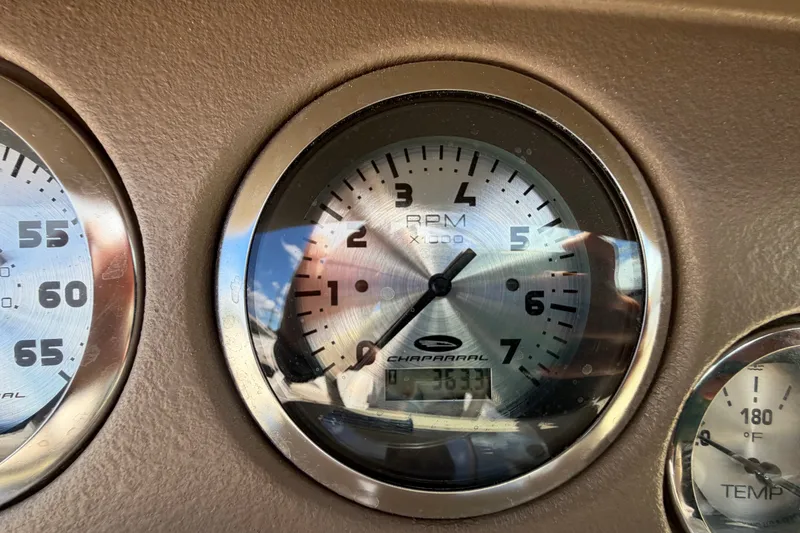Slide: The Image of Close-up of 2003 Chaparral 183 SS boat tachometer showing RPM gauge. - 24