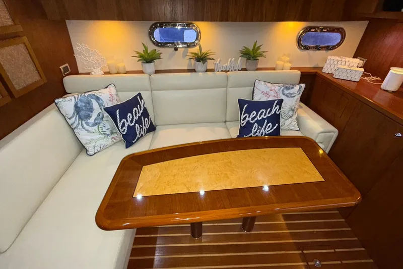 Slide: The Image of Luxurious 2011 Tiara Yachts 4500 Sovran interior with cozy seating and nautical decor. - 45