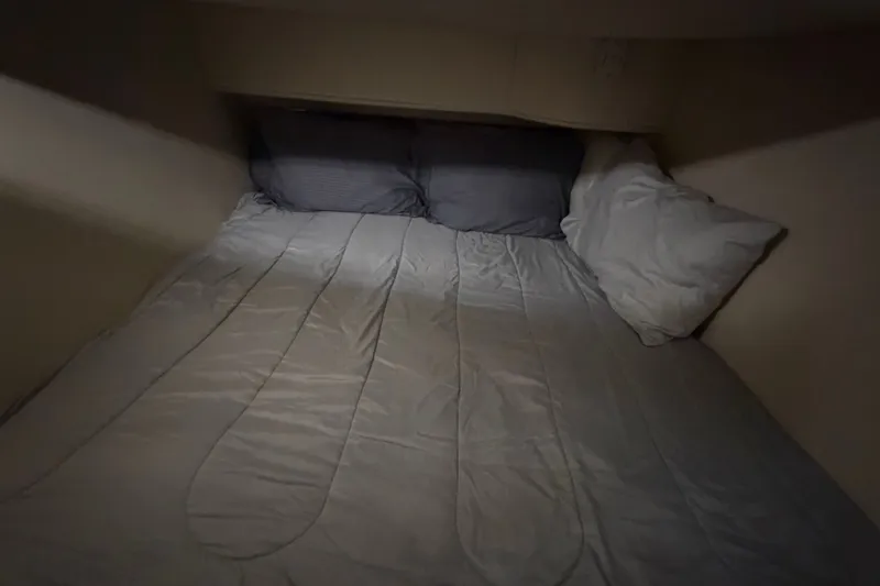 Slide: The Image of Cozy cabin bed inside 2010 Sea Ray 390 Sedan Bridge yacht. - 129