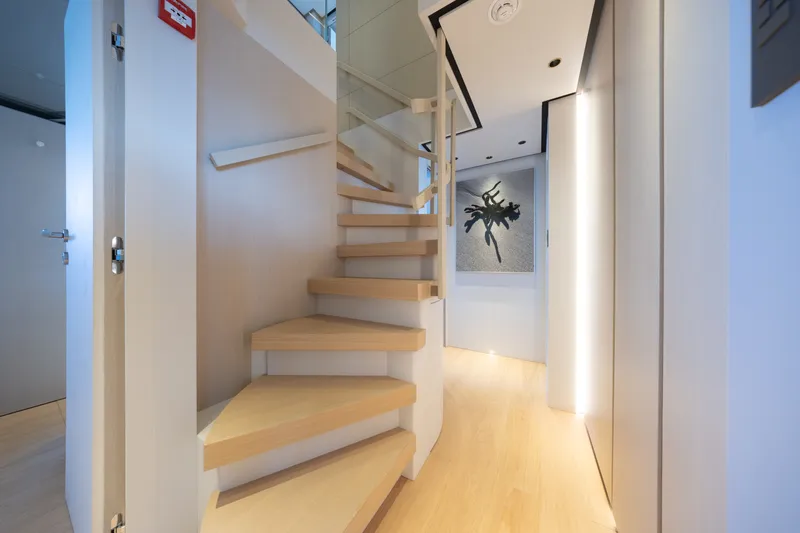 Slide: The Image of Modern interior of 2023 Cantiere Delle Marche RJ 115 yacht with sleek staircase design. - 32