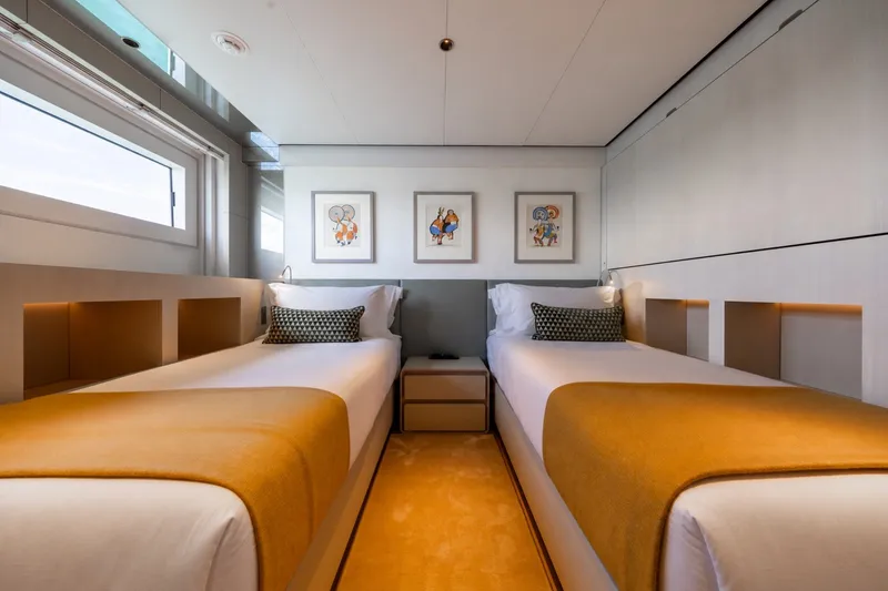 Slide: The Image of Luxurious twin cabin interior on 2023 Cantiere Delle Marche RJ 115 yacht. - 39