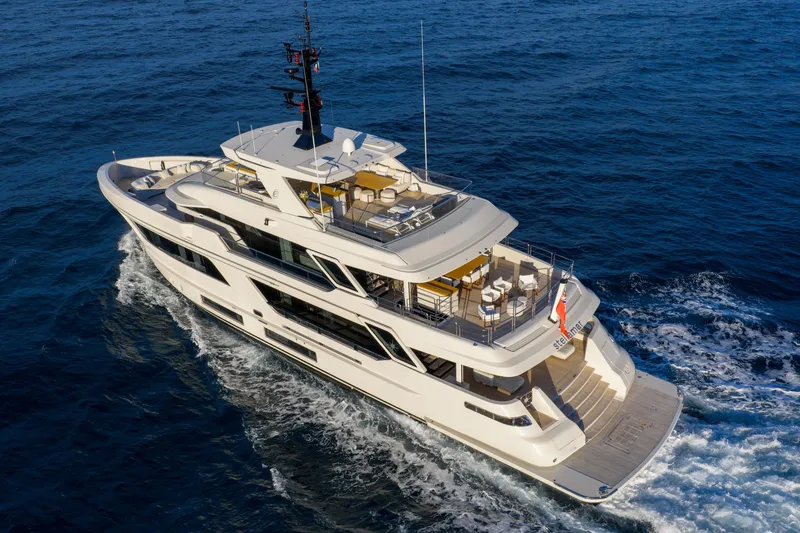 Slide: The Image of Luxurious 2023 Cantiere Delle Marche RJ 115 yacht cruising on open sea. - 2