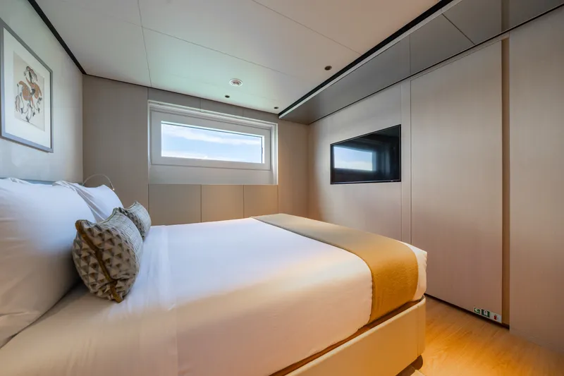 Slide: The Image of Luxurious bedroom interior on 2023 Cantiere Delle Marche RJ 115 yacht. - 34