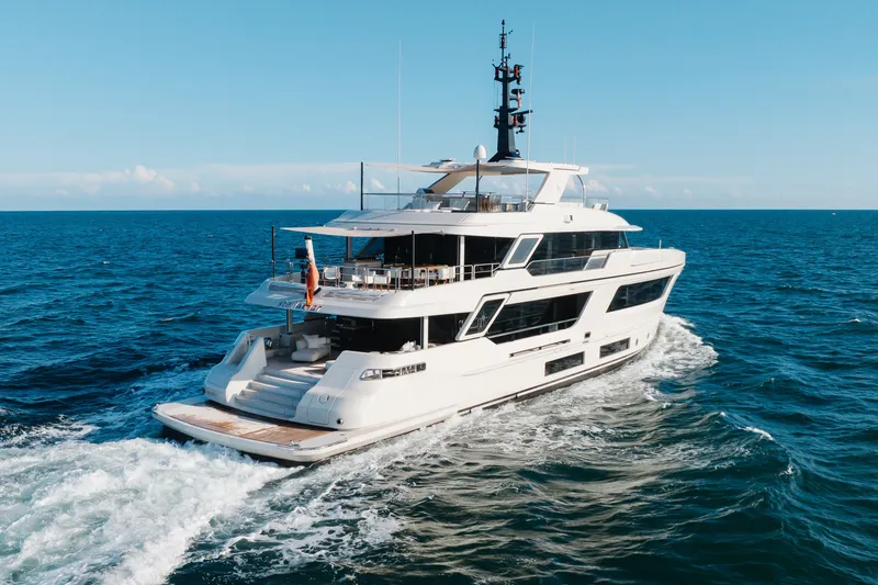 Slide: The Image of Luxurious 2023 Cantiere Delle Marche RJ 115 yacht cruising on open sea. - 9