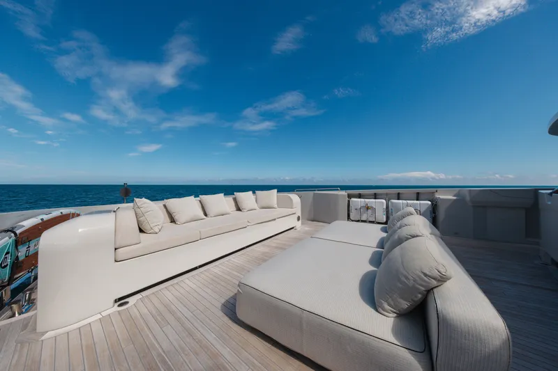 Slide: The Image of Luxurious deck of 2023 Cantiere Delle Marche RJ 115 yacht with ocean view. - 61