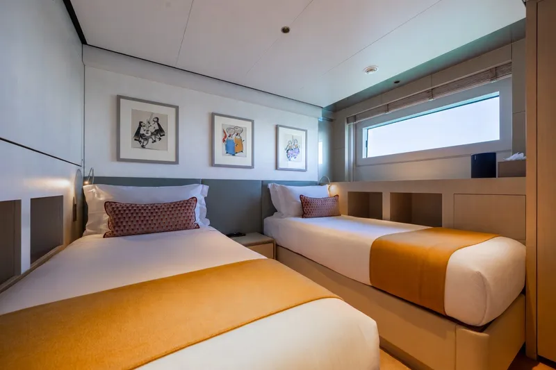 Slide: The Image of Luxurious twin cabin interior on 2023 Cantiere Delle Marche RJ 115 yacht. - 44