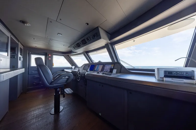 Slide: The Image of Modern 2023 Cantiere Delle Marche RJ 115 yacht bridge with advanced navigation equipment. - 56