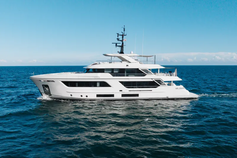 Slide: The Image of Luxurious 2023 Cantiere Delle Marche RJ 115 yacht cruising on open sea. - 7