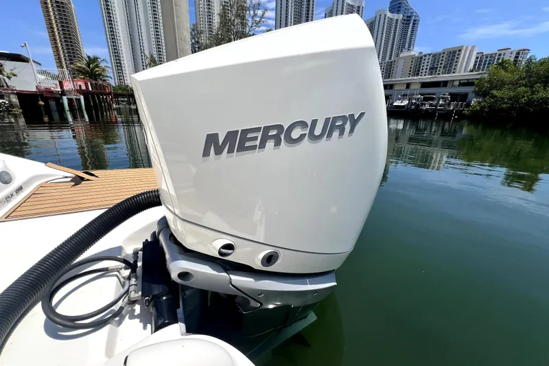 Slide: The Image of Sea Ray SDX 270 2019 con motor fuera de borda Mercury junto al agua. - 28