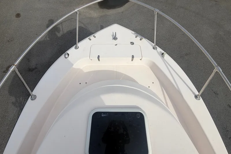 Slide: The Image of 2008 Grady-White Seafarer 228 boat deck with stainless steel railings. - 56