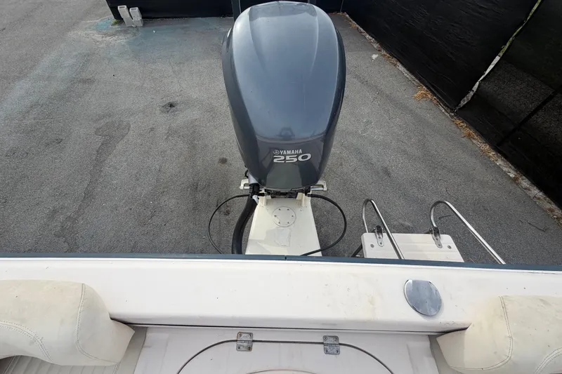 Slide: The Image of 2008 Grady-White Seafarer 228 with Yamaha 250 outboard motor, rear view. - 84