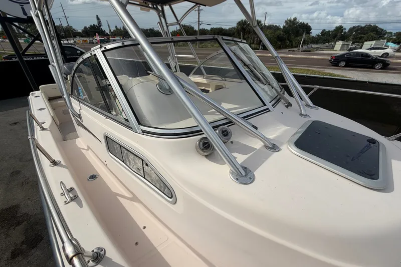 Slide: The Image of 2008 Grady-White Seafarer 228 boat with sleek design and sturdy railings. - 61