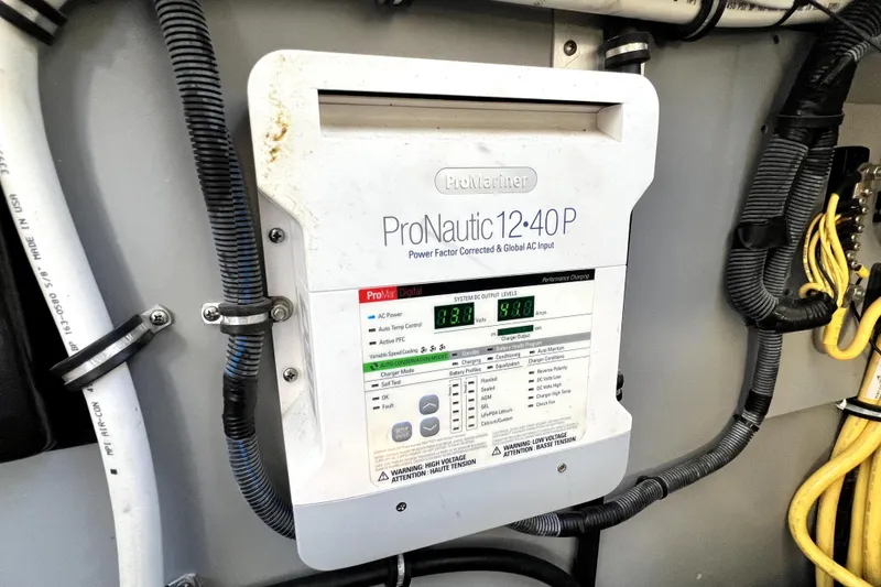Slide: The Image of ProNautic 12-40P charger in 2018 Monterey 355 Sport Yacht engine room. - 113