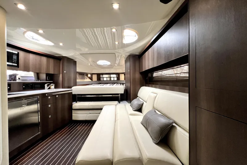 Slide: The Image of Luxurious interior of 2018 Monterey 355 Sport Yacht with modern furnishings and elegant design. - 88