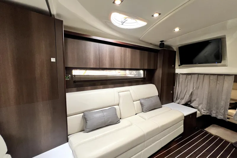 Slide: The Image of Luxurious interior of 2018 Monterey 355 Sport Yacht with modern furnishings and sleek design. - 97