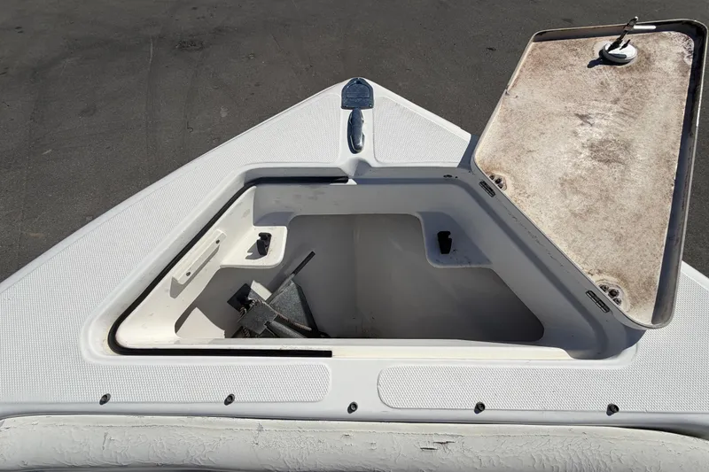 Slide: The Image of Open anchor compartment on 2008 Sea Fox 216 Dual Console boat. - 36