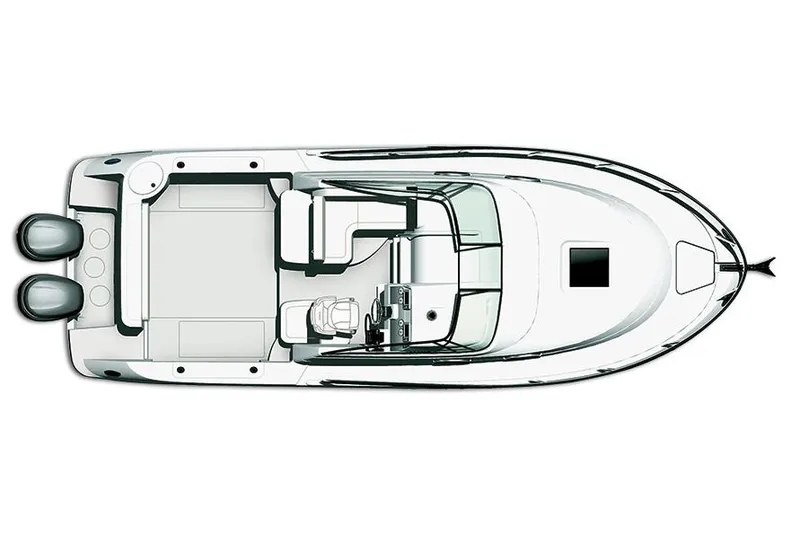 Slide: The Image of Manufacturer Provided Image: Top view of a 2018 Robalo R305 Walkaround boat layout. - 37