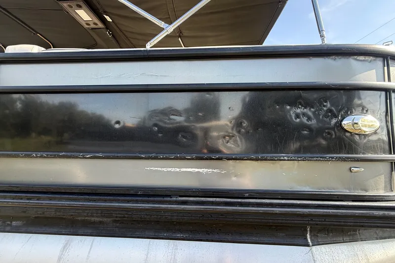 Slide: The Image of 2020 Barletta L-CLASS L25QCSSA Coastal Edition with visible exterior damage. - 41