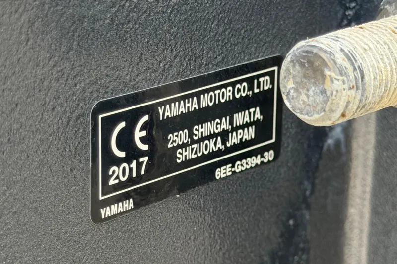 Slide: The Image of Yamaha Motor Co. label on 2018 Stingray 204 LR, manufactured in Shizuoka, Japan. - 59