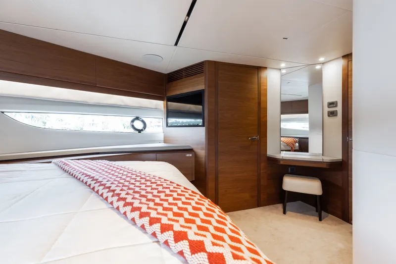 Slide: The Image of Luxurious interior of 2021 Princess Y85 yacht with elegant wood finishes and modern design. - 48