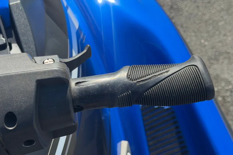 Slide: The Image of Close-up of 2018 Yamaha WaveRunner EX Deluxe handlebar grip, showcasing textured design. - 19