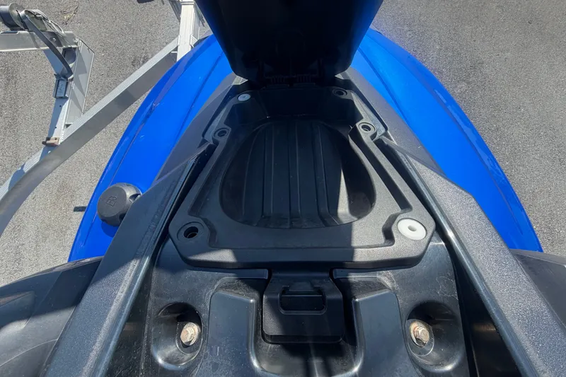 Slide: The Image of Open storage compartment of a 2018 Yamaha WaveRunner EX Deluxe, showing interior details. - 26
