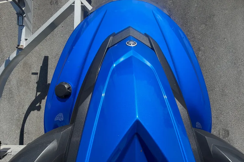Slide: The Image of Blue 2018 Yamaha WaveRunner EX Deluxe on trailer, top view. - 24