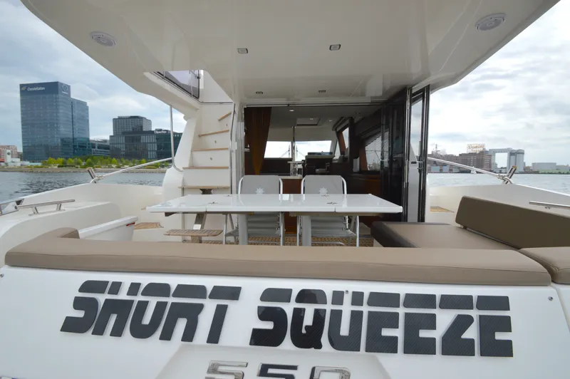 Slide: The Image of 2016 Galeon 550 Fly with spacious aft area and modern interior. - 15