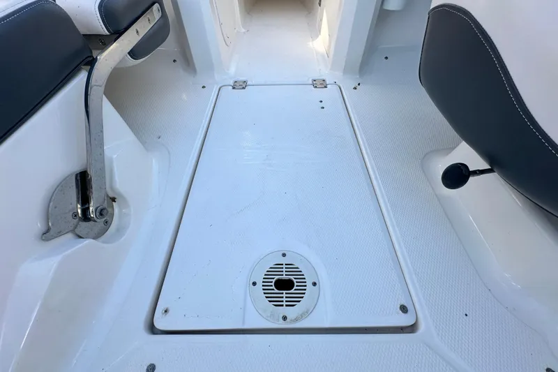Slide: The Image of 2017 Chaparral Vortex 203 VRX boat interior with seating and floor drain. - 67