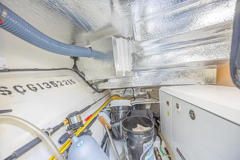 Slide: The Image of Engine room of 2025 Leopard 53 Powercat with equipment and insulation details. - 71