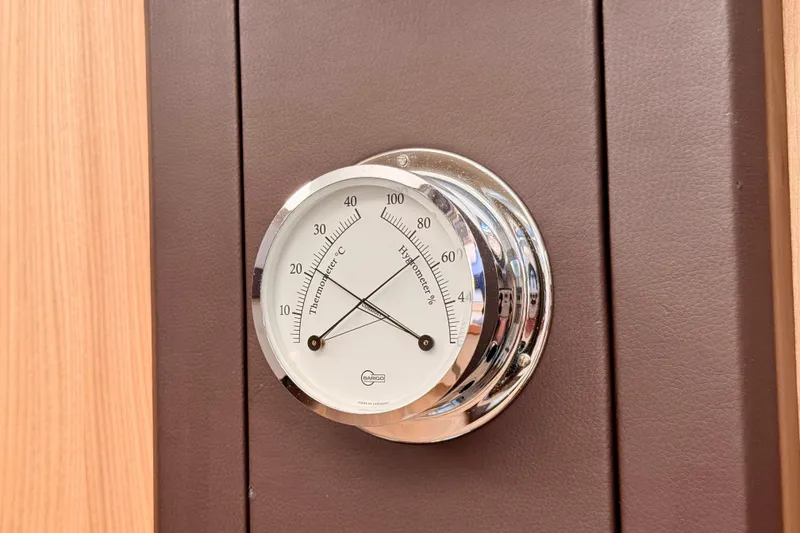 Slide: The Image of Thermometer and hygrometer on 2016 Cranchi M44 HT yacht interior panel. - 66