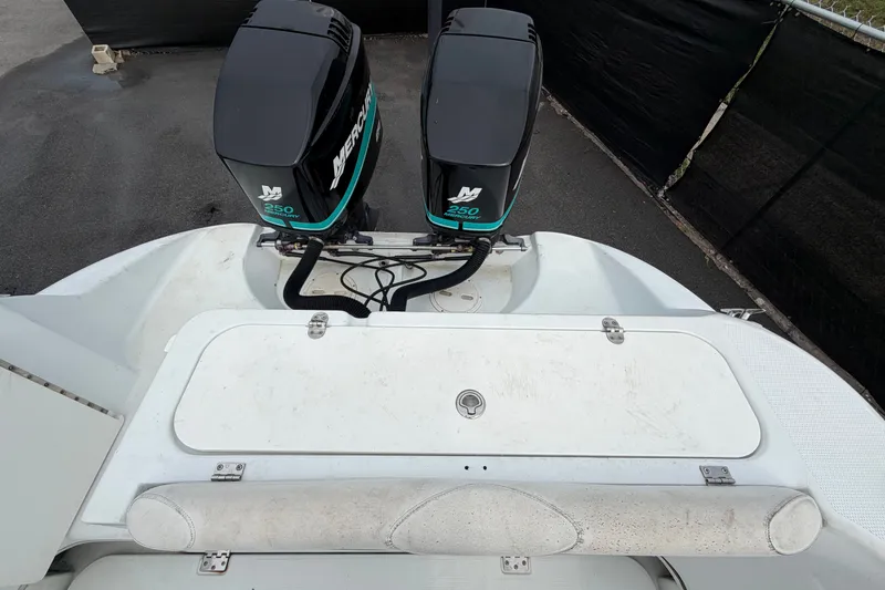Slide: The Image of 2001 Baja 340 Islander Outboard with twin Mercury 250 engines, rear view. - 70
