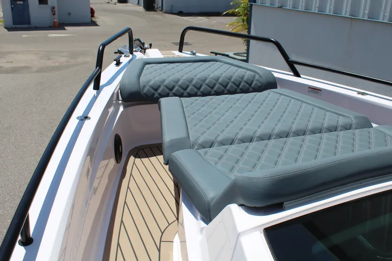 Slide: The Image of 2022 Axopar 37 XC Cross Cabin Brabus with cushioned bow seating. - 42
