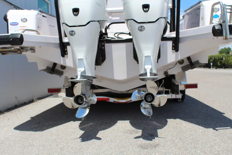 Slide: The Image of 2022 Axopar 37 XC Cross Cabin Brabus twin outboard motors. - 8