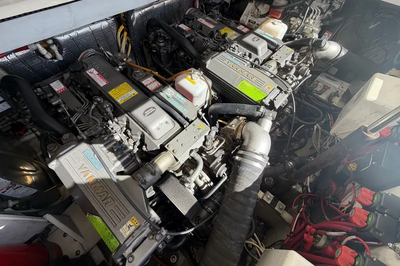 Slide: The Image of Engine room of 2007 Rampage 30 Express boat with Yanmar engines. - 59