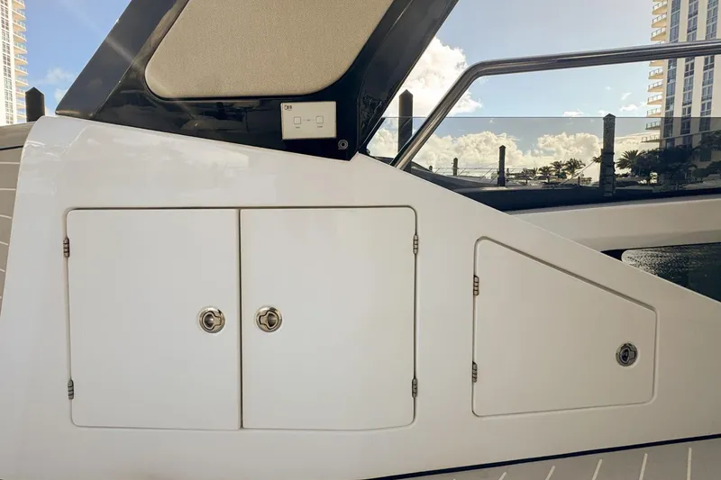 Slide: The Image of 2023 Azimut Verve 47 yacht storage compartments with sleek design and modern finish. - 30