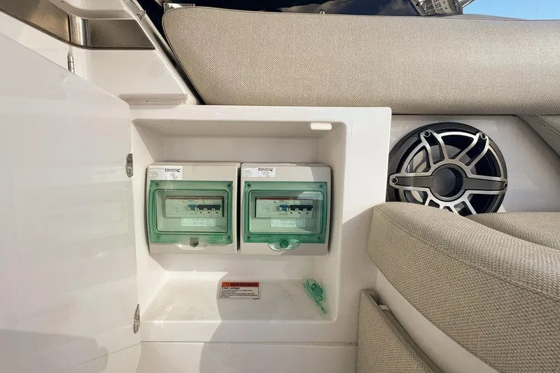Slide: The Image of Electrical panel and speaker on 2023 Azimut Verve 47 yacht interior. - 28