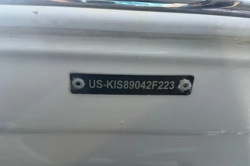 Slide: The Image of 2023 Crownline Eclipse E235 XS boat identification plate with serial number. - 76