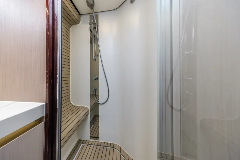 Slide: The Image of Luxurious shower area in 2021 Azimut Fly 60 yacht with modern design. - 44