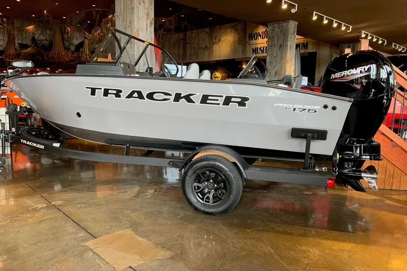 The Image of 2027 Tracker Pro Guide V-175 WT boat on display with Mercury engine. - 0