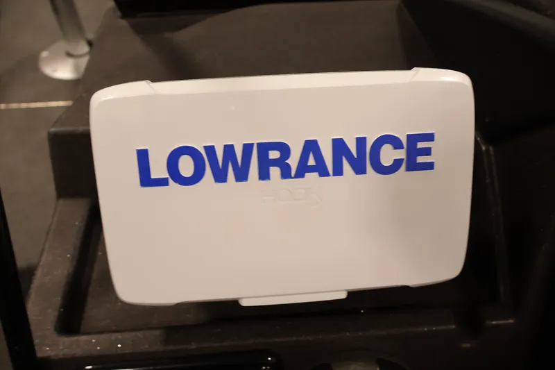Slide: The Image of Lowrance device on 2022 Tracker Targa V-19 WT boat dashboard. - 28