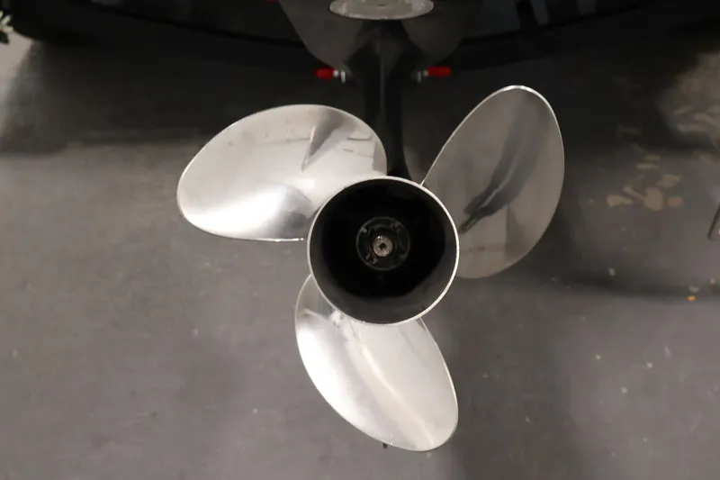 Slide: The Image of 2022 Tracker Targa V-19 WT boat propeller, close-up view. - 53