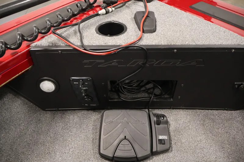 Slide: The Image of 2022 Tracker Targa V-19 WT boat interior with control panel and wiring. - 15